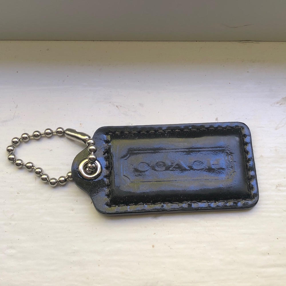 Coach Black Leather Key Holder
